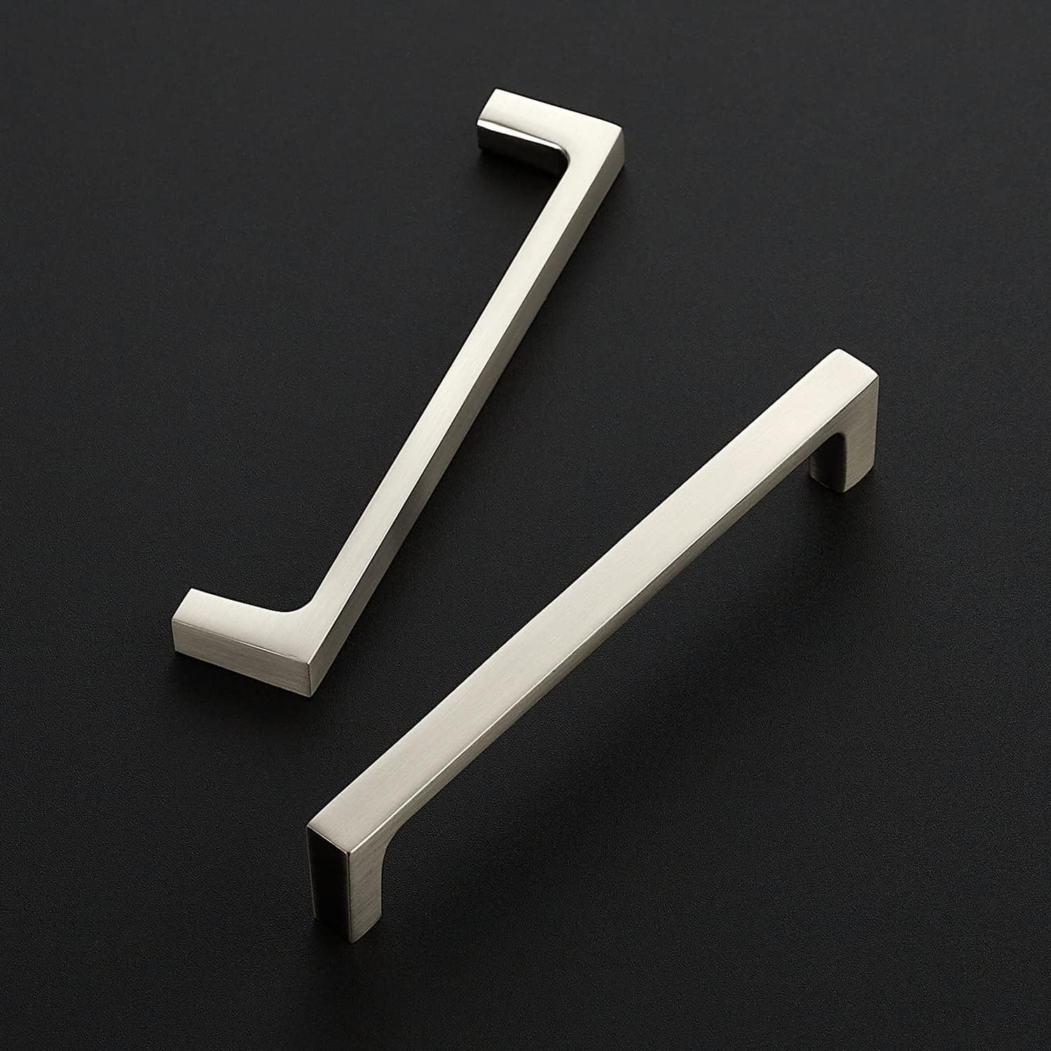 Ravinte 25 Pack Solid 5 Inch Kitchen Square Cabinet Handles Brushed Nickel Pulls Drawer Pulls Kitchen Cabinet Hardware Handles 5 Inch Hole Center 25