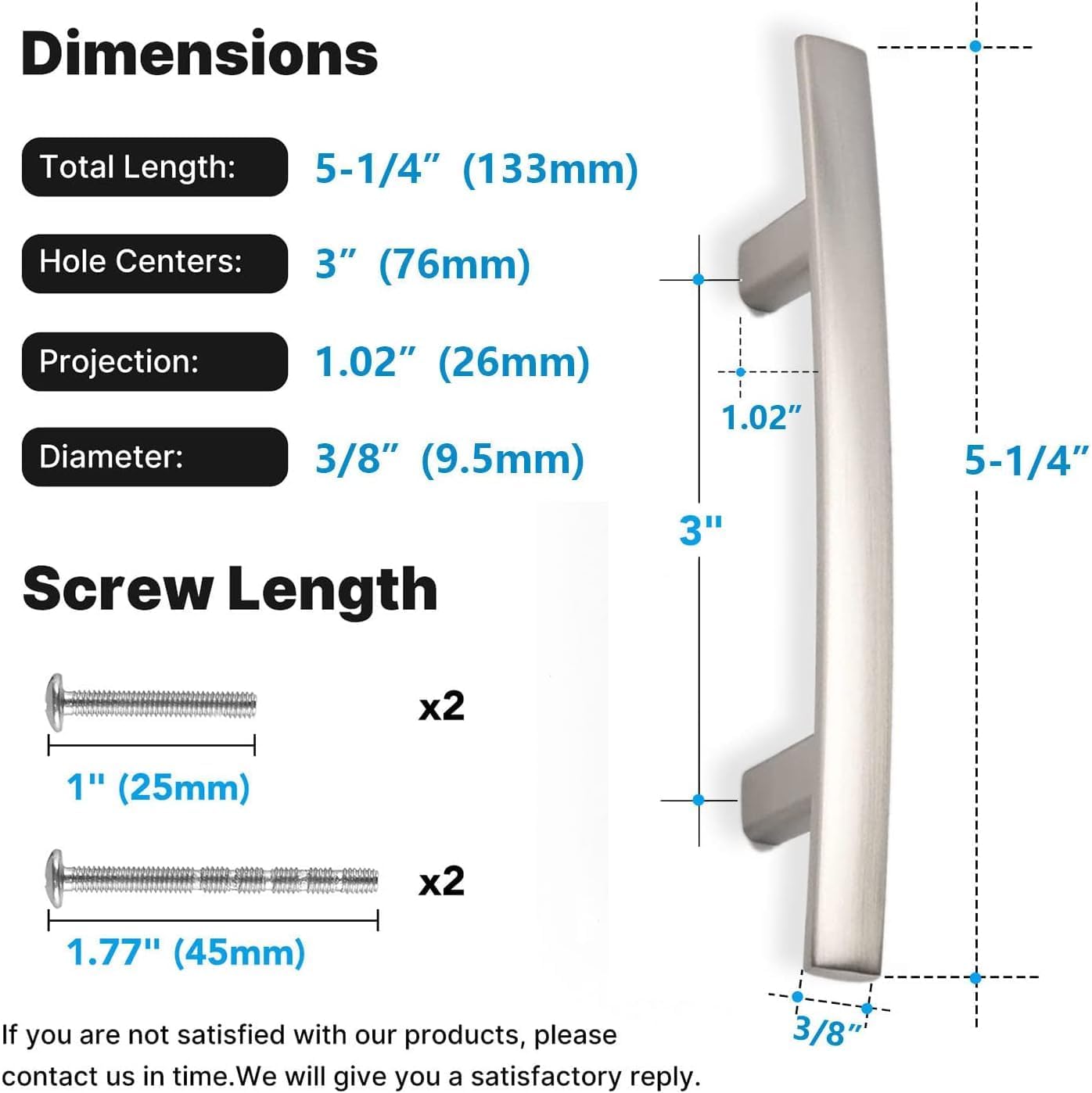 homdiy 20 Pack Solid Zinc Alloy Cabinet Handles