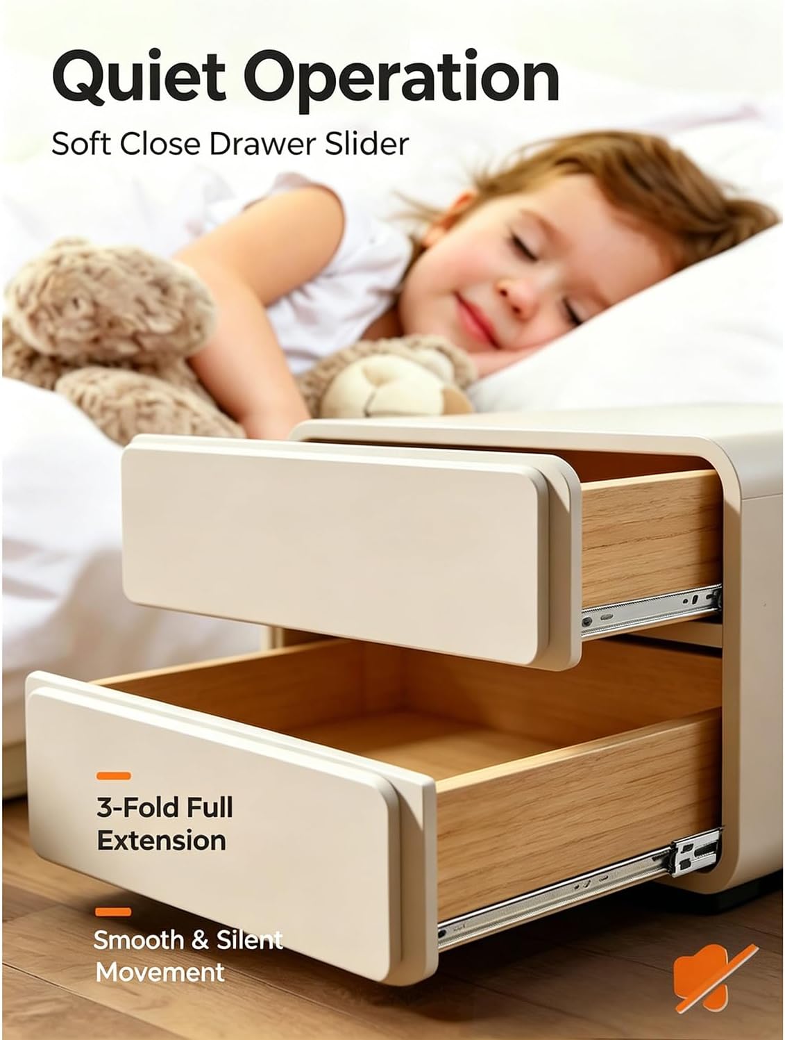 Gobrico 16 inch Drawer Slides 1 Pair，Soft Close Drawer Slides 3 Fold